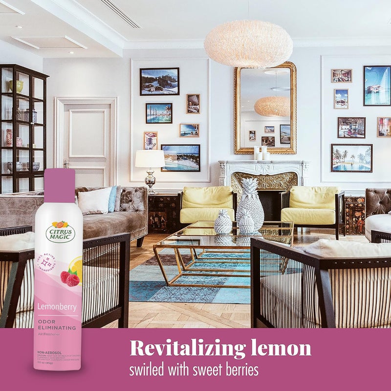 Citrus Magic Odor Eliminating Air Freshener Spray, Lemonberry, 3-Ounce, Pack of 3 - Image 4